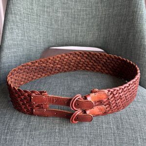 Abercrombie & Fitch Tan Double Buckle Braided Belt